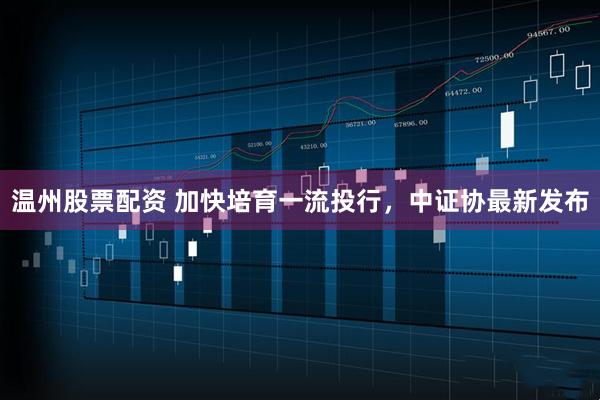 温州股票配资 加快培育一流投行，中证协最新发布